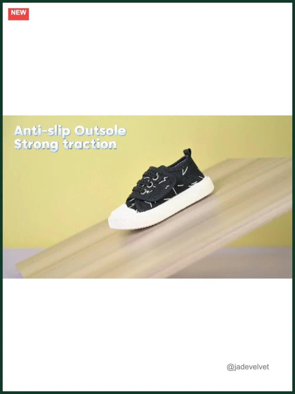 Toddler Walking Sneakers - Hook & Loop Closure, Non-Slip Sole, Anti-Collision